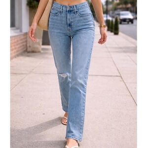Madewell The Perfect Vintage Crop Jean Light Wash Distressed High Rise 28 X1